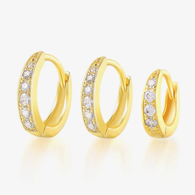 

ROXI Wholesale Fashion Huggie 925 Sterling Silver Women Gift 18K Gold Plated Hoop Earrings