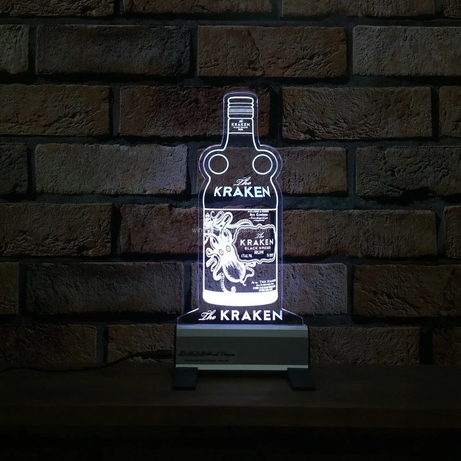 LED Wine Display Kraken Rum Bottle Display, Kraken Rum Display, Kraken ...