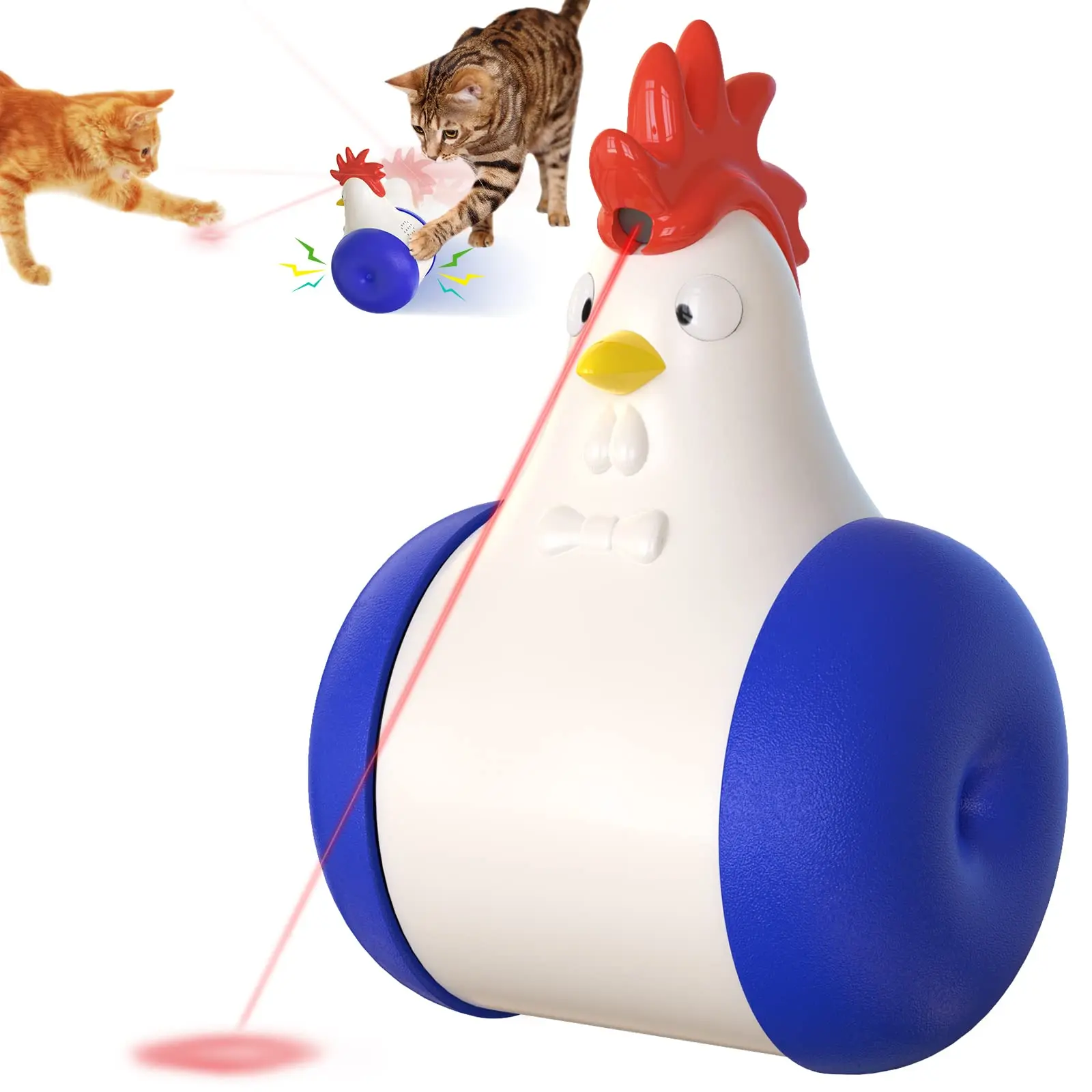 

Red Laser Toy Interactive Chicken Shape Cat Pet Toy, Picture showed