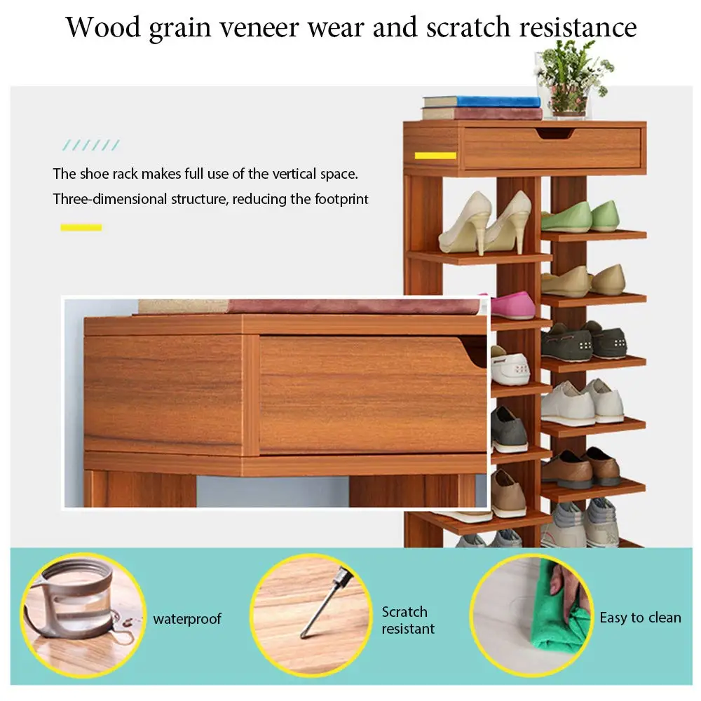 
Custom Bamboo Storage Shoes Rack Stand Shelf Wooden Shoe Rack Cabinet 