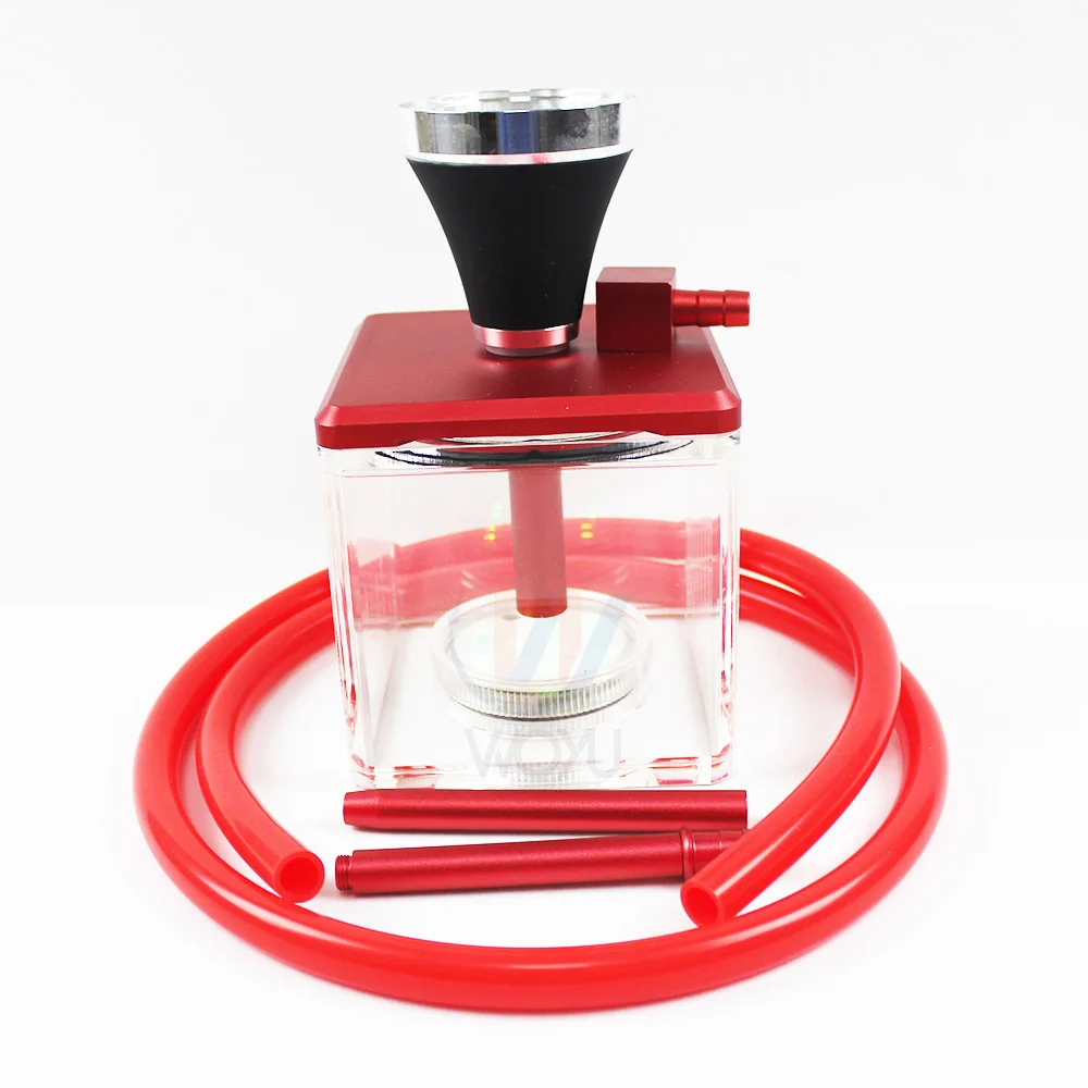 Acrylic Shisha Square Box Chicha Small Hookah With Led Light Buy