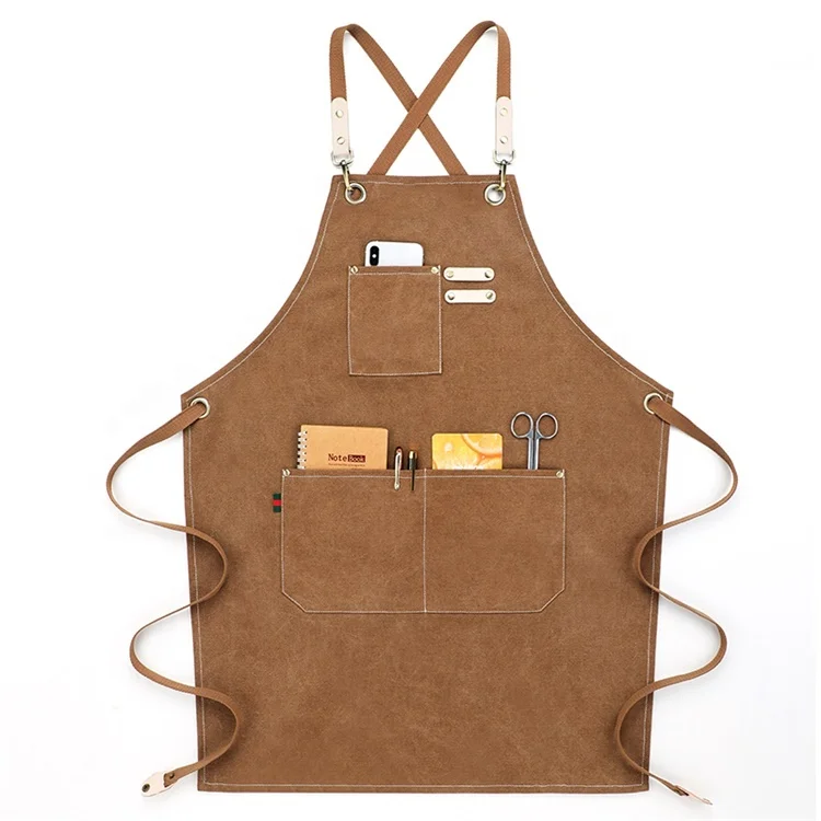 

customized logo canvas apron with pocket tool apron Cooking Apron with Customized Logo Printing, Choose