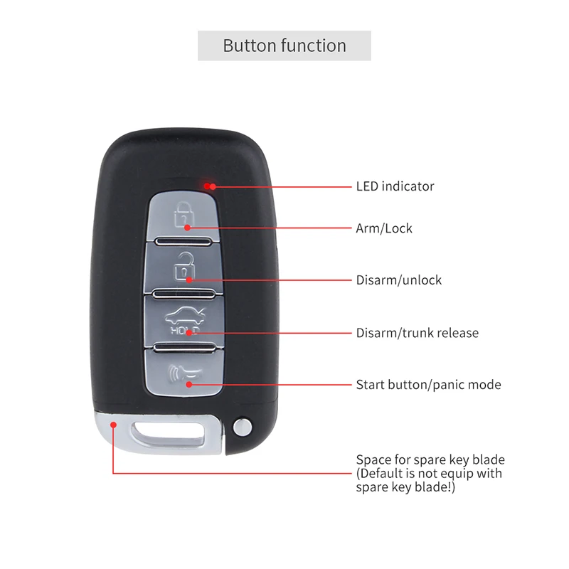
pke keyless entry auto start alarm smart engine start stop push button start system keyless entry remote trunk release 