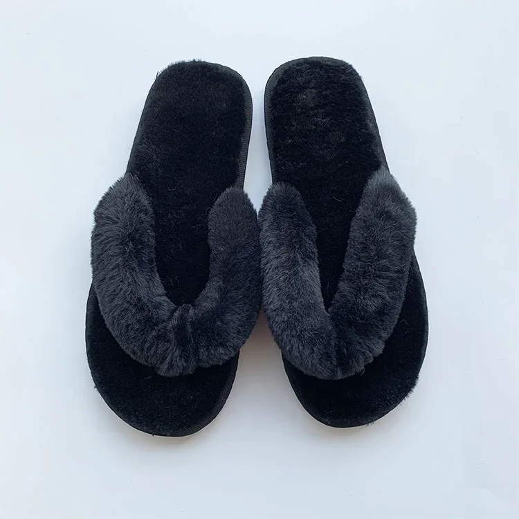 

Spring Autumn new arrivals lady slippers furry flip flops breathable flat hot sale high quality indoor shoes open toe sandals, Plain