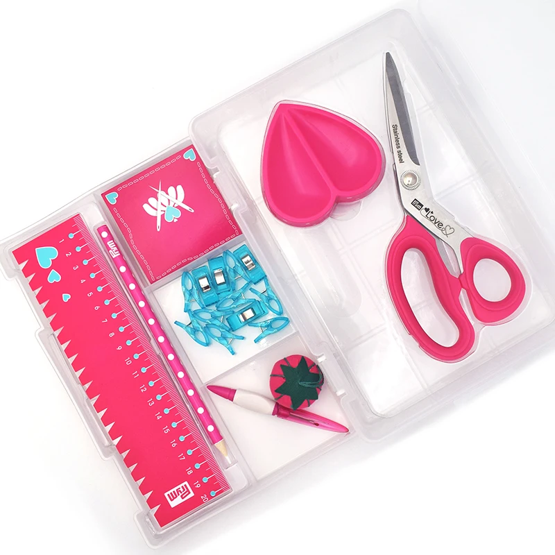 

Prym Love 651223 Mini Portable Sewing Embroidery Kit DIY Sewing Supplies with Sewing Accessories, Pink