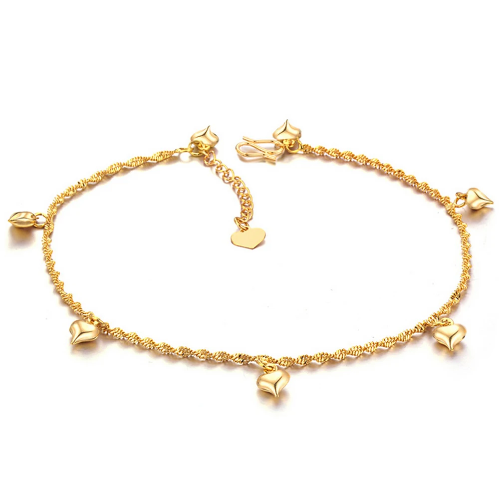 

Latest Heart Shape Brass Chain Anklet For Women KZ715