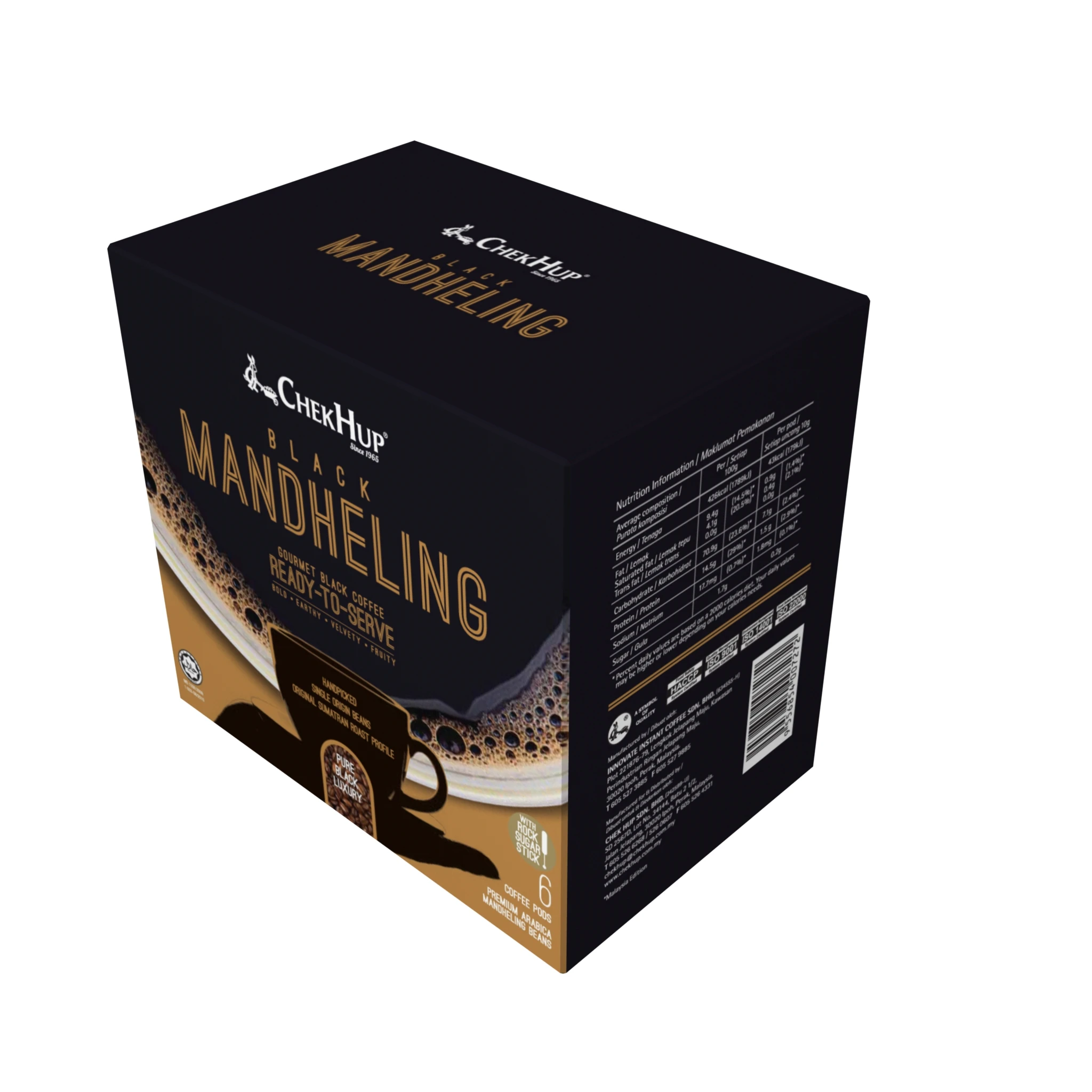 
Best Beverage Drink Of Chek Hup Black Mandheling Gourmet Coffee With 12 Months Shelf Life And Bitter Taste 