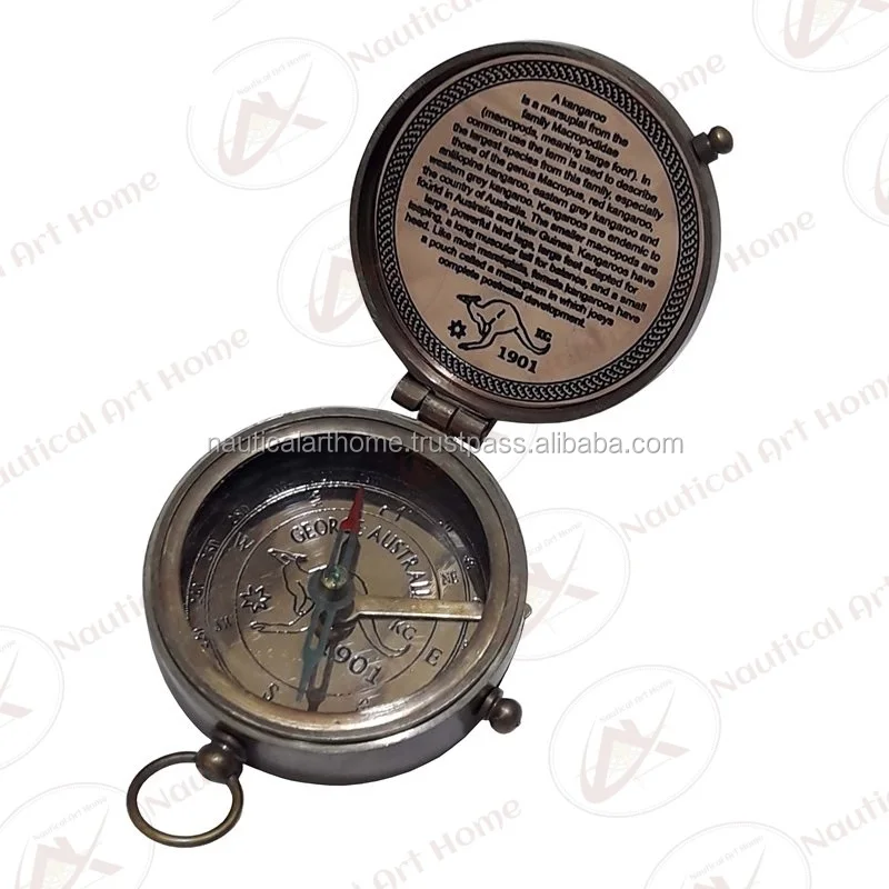1901 Australia Antique Flat Pocket Compass Nautical Antique Collectible Gift Compass