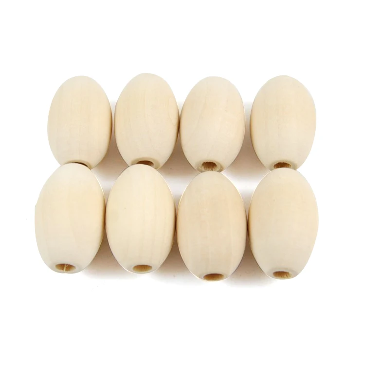 

Natural Burlywood Oval Large Hole Spacer Wooden Loose Bead For Jewelry Making, Natural wood color