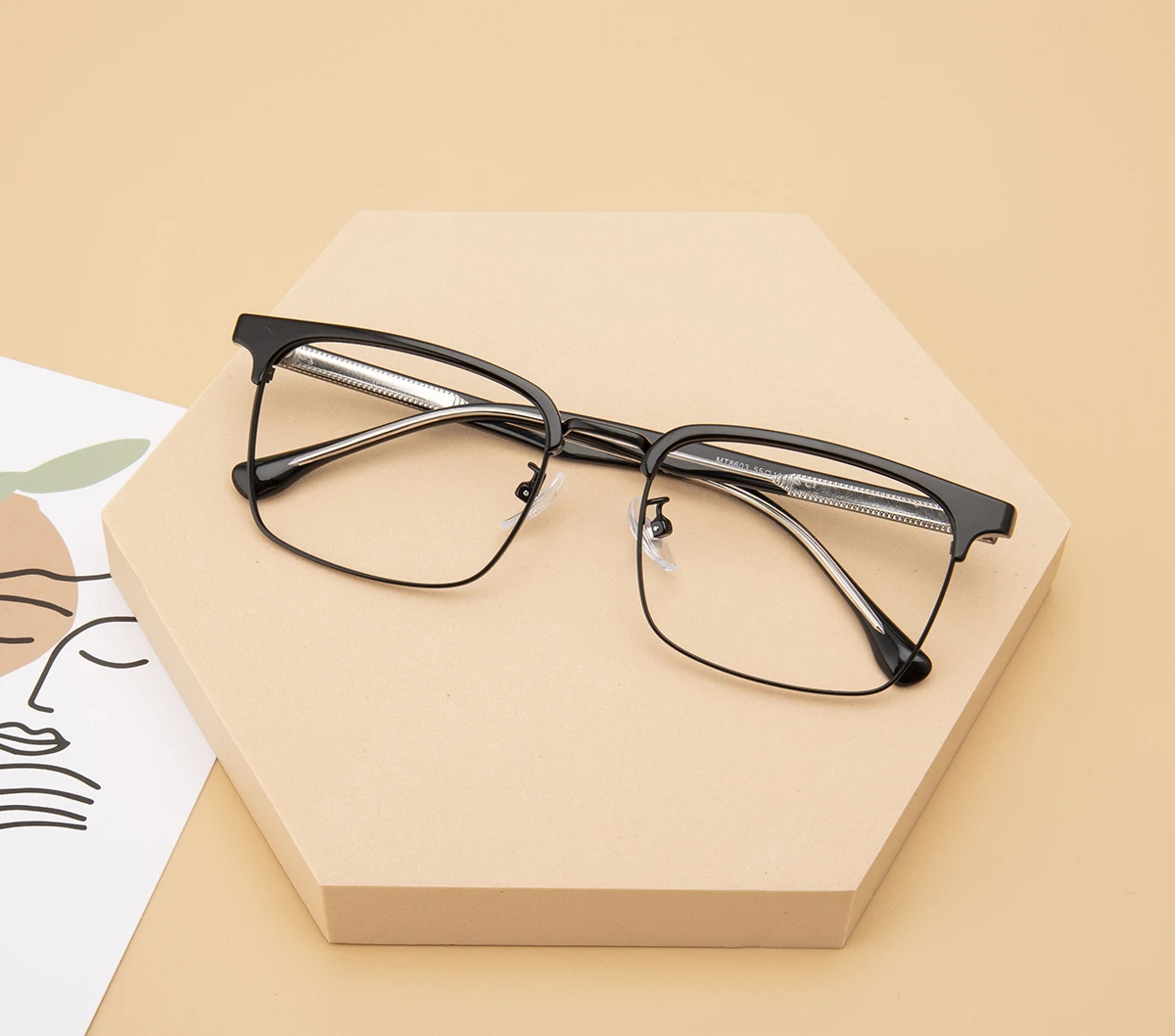 

classic style metal and acetate man China wholesale rectangle optical frames eyeglasses, 4 colors