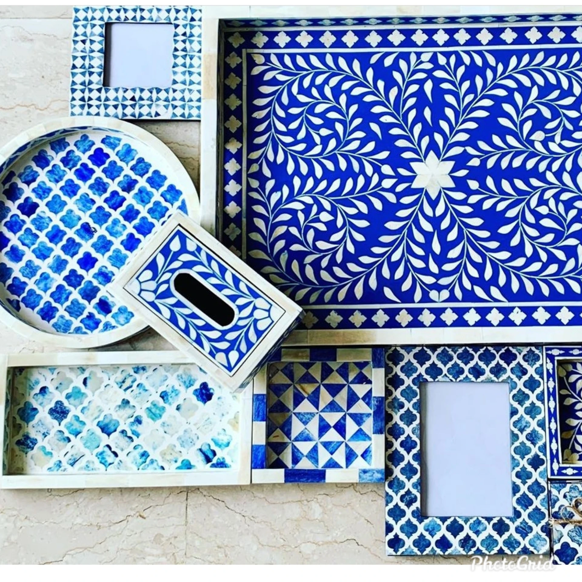 
SERVING TRAY BONE INLAY TEA LIGHT BAKHOOR BOX GULF UAE 