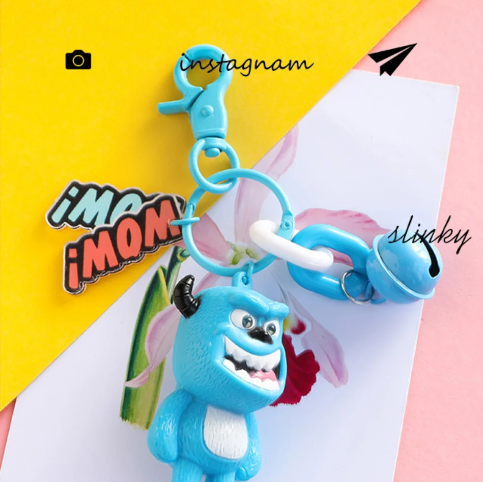 

Monsters University Keychain Fashion bell Key Ring 3D Figure Key Chain Charm Key Holder, Colorful