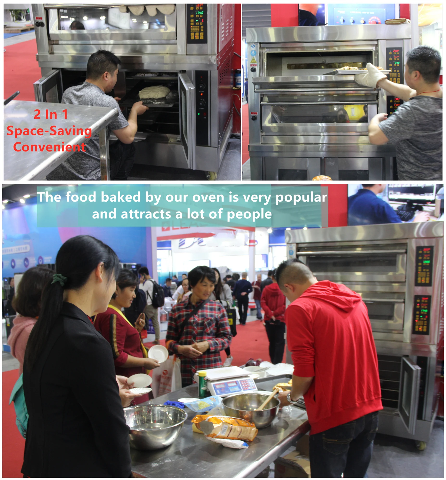 Combi Bake 2 Deck Oven With Proofer Baking Machine,Bake Two Deck Oven With Proofer Bread