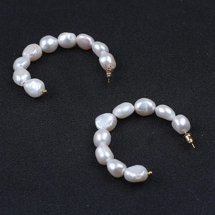

10-11mm baroque pearl bigger baroque pearl earring hoops