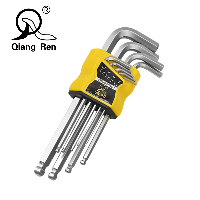 

Industrial Grade Metric Ball End Short arm Strength Helping t handle Allen Wrench Hex Key Set CR-MO Tool Steel