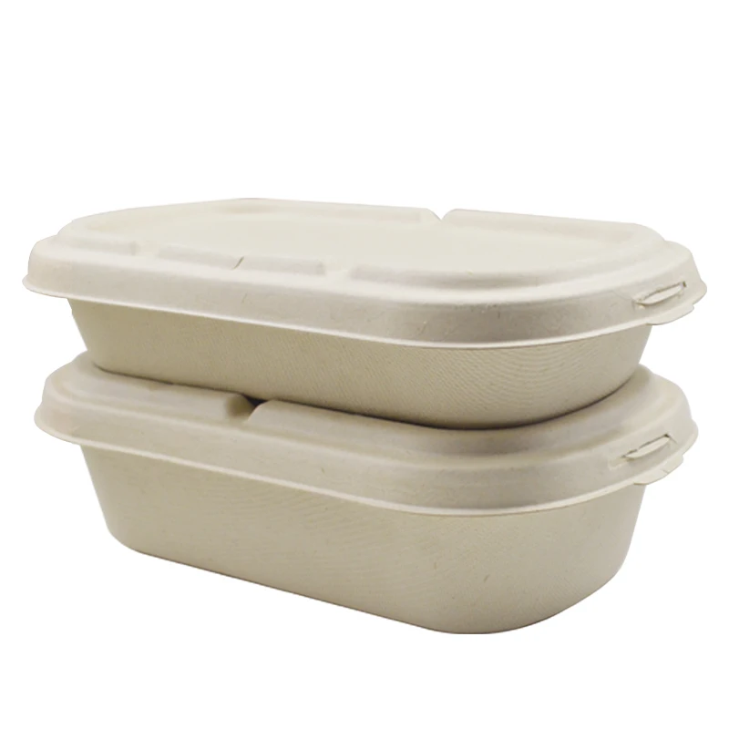 

1000ml 100% Biodegradable Sugarcane Paper Lunch Box Containers Takeaway Lunch Box Food Containers, Black, white, red, green or customized