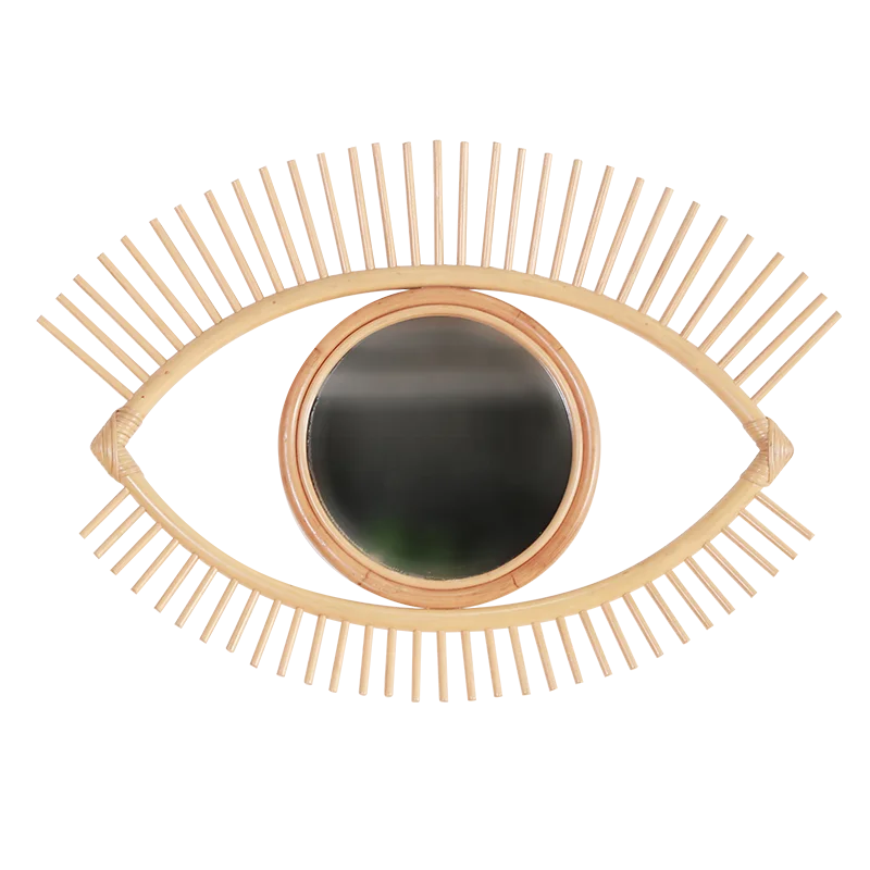 
Modern Luxury Makeup Hotel Wall Decorative Decorations Rattan Mirror Home Decor 