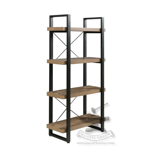 Large Industrial Iron & Wood Bookcase Buy Vintage Industrial Bookcase