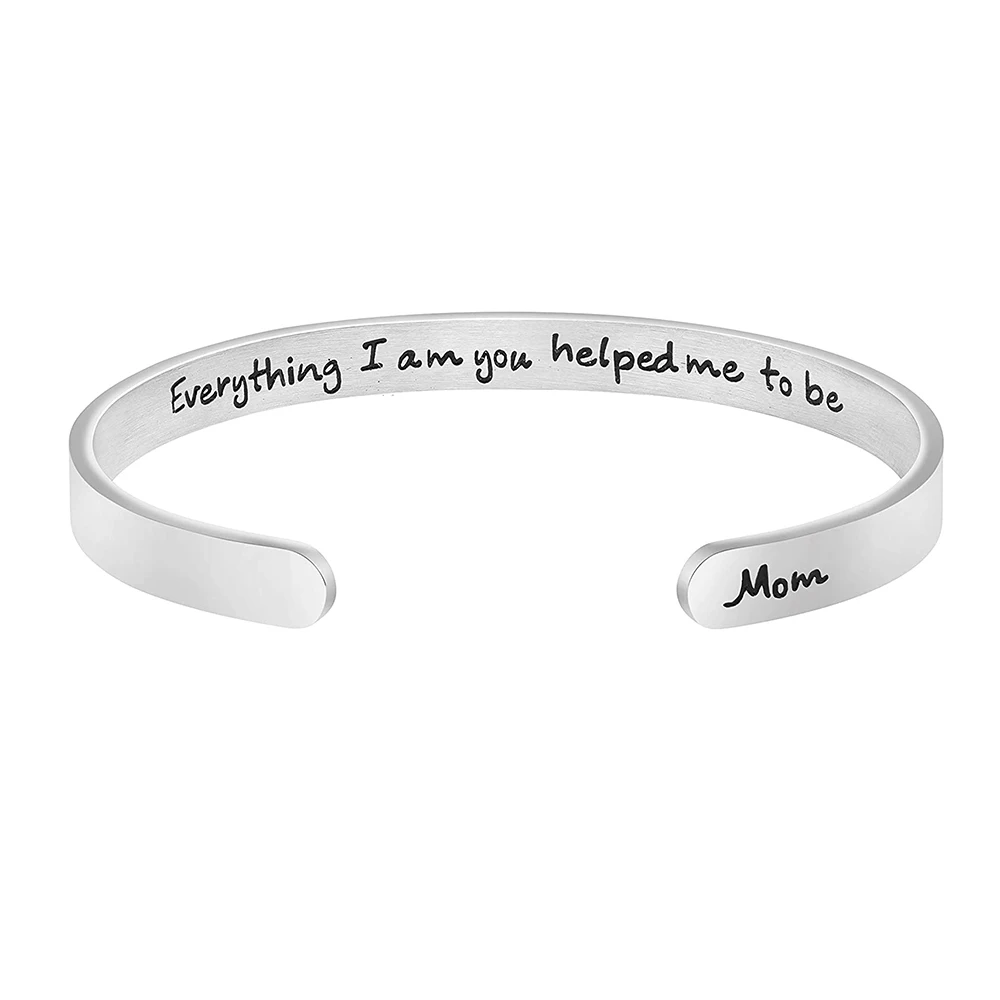 

Customized jewelry stainless bracelets Personalized Inspirational Jewelry Mantra Cuff Bangle Friend Encouragement Gift for Her