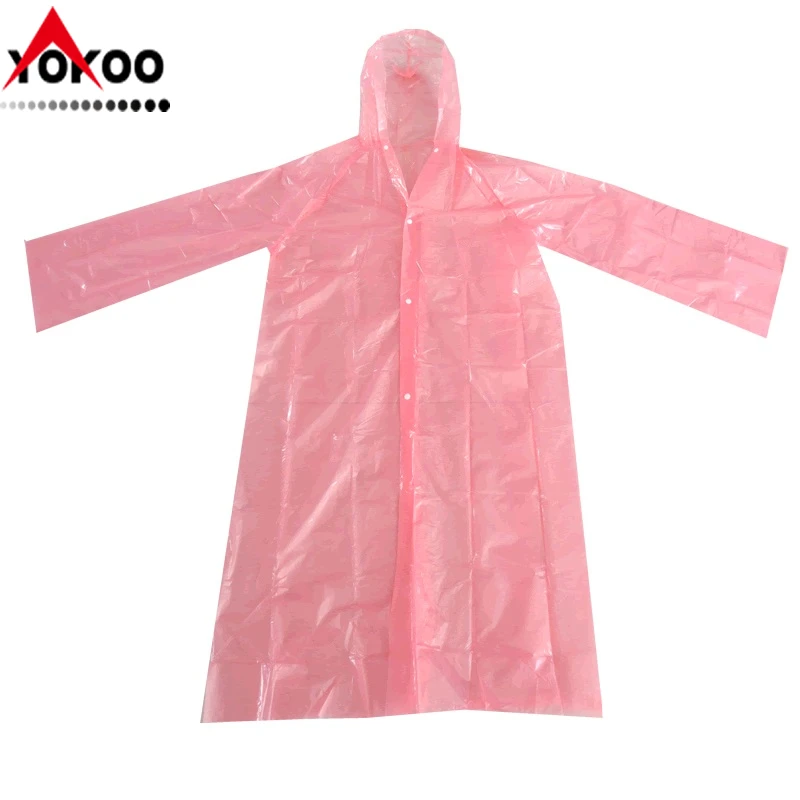 
Cheap Emergency Long PE Disposable Raincoats with sleeves and buttons for South Korea 