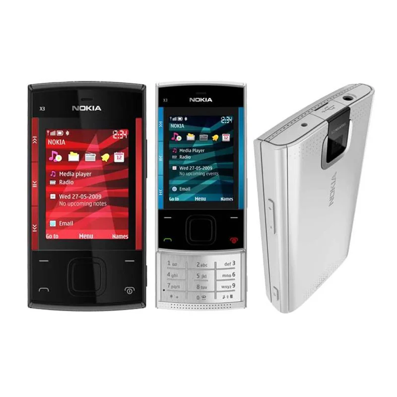 

Original Freshened Mobile Phone for nokia X3 X3-00 With English Russian Arabic Keyboard