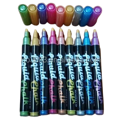 

Popart Hot selling Water based Metallic Ink Erasable Glass Chalk Pen