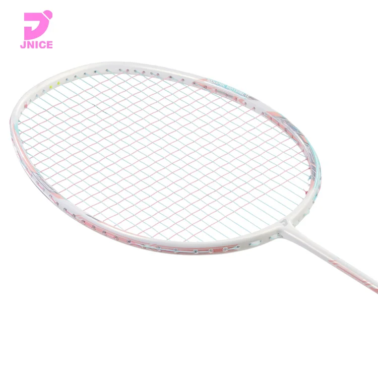 

jnice new professional carbon speed badminton rackets, Pink blue