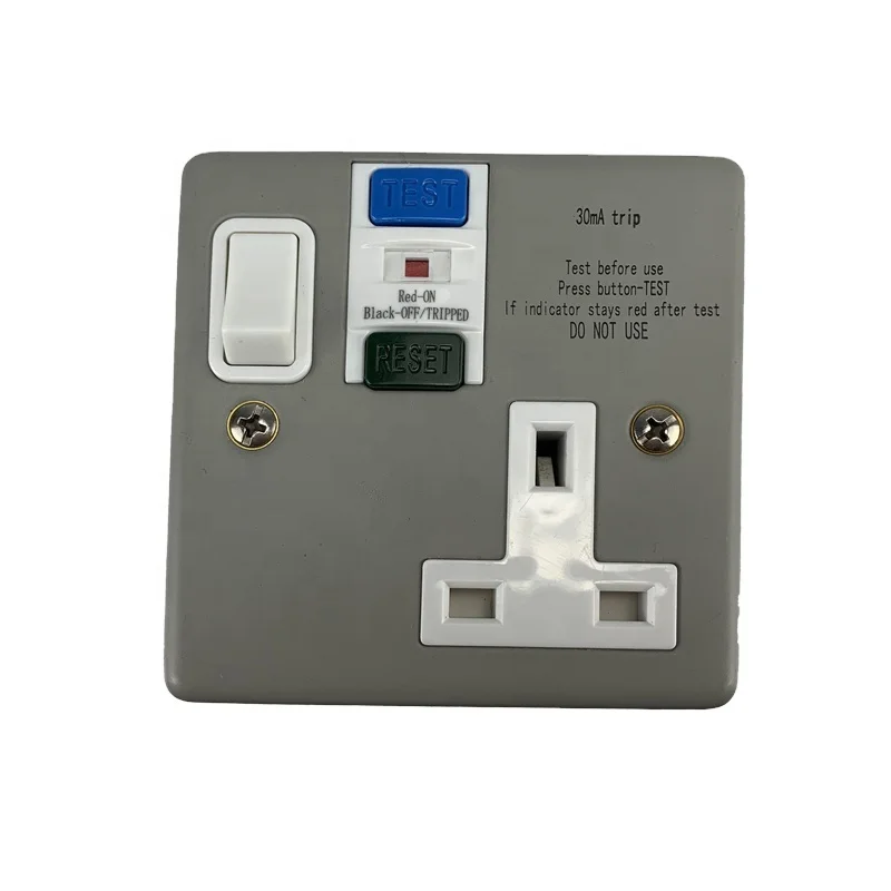Rcd0130smg Single Rcd Plastic Socket Switched Wall Switch Socket With Bs Socket Buy Wall