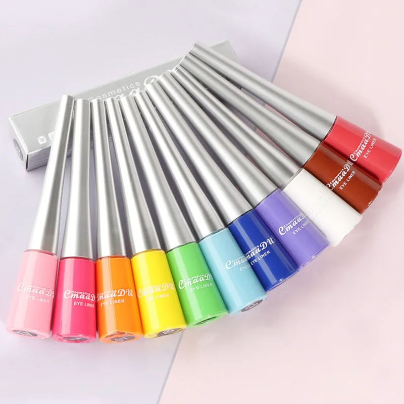 

custom your own logo neon colorful brown waterproof DIY high pigment private label liquid waterproof eyeliner, 13 colors