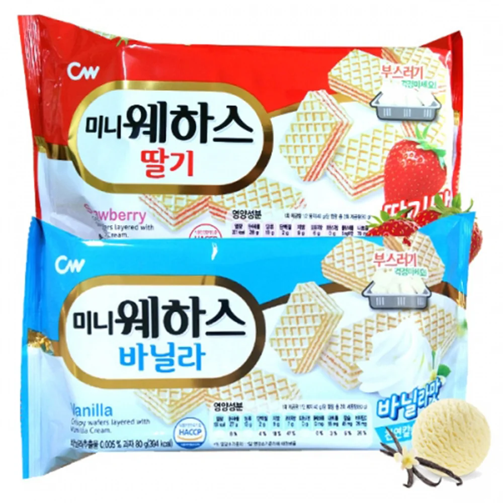 
Cheongwoo Wehas Vanilla 20ea, Korean instant snack, soft taste sweet bread milk digestive cream choco 