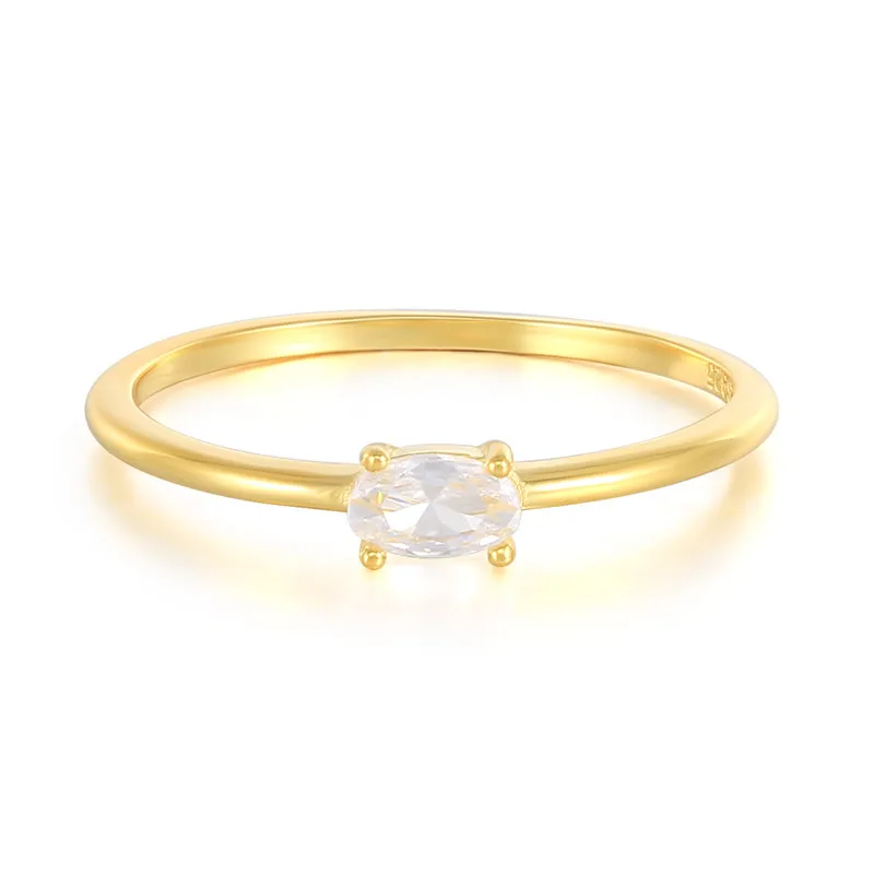 

CANNER 2021 Ins Hot Sale New Arrival 925 Sterling Silver 18K Gold Zircon Rings Jewelry For Women
