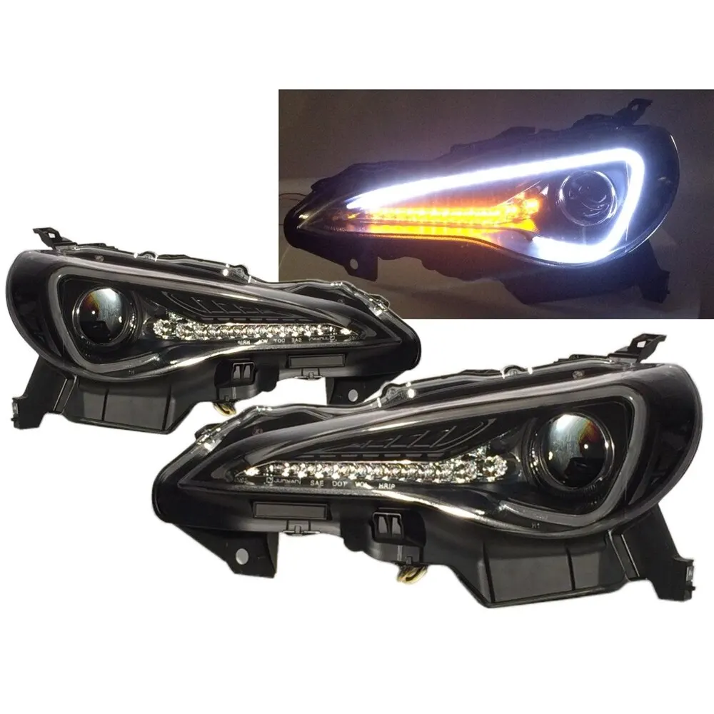 

FR-S 2012-present Coupe 2D DRL Dynamic Turn signal Headlight Black for SCION LHD
