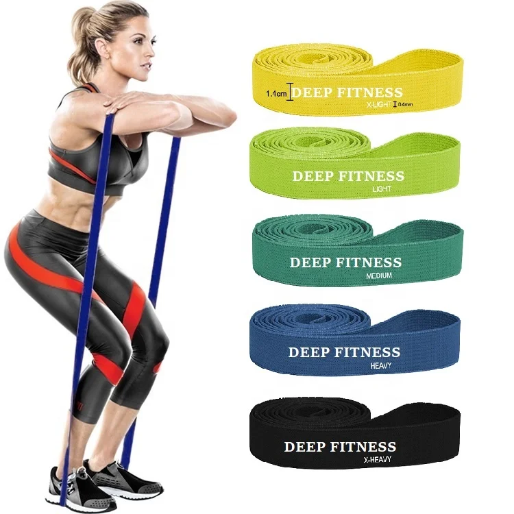 5 Pull Up Assistance Bands 208cm Length 3.2cm Width Fabric Power Bands
