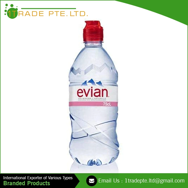 evian mineral water with sports cap