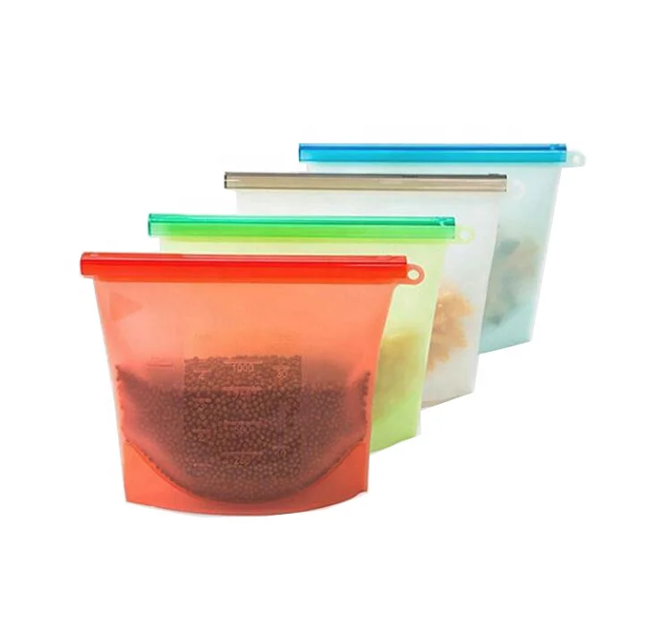 

Wholesale Silicone Reusable Fresh Sealed Storage Silicone Food Bag for Sale