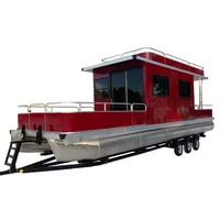 

32ft holiday boat family houseboat for party catamaran pontoon boat