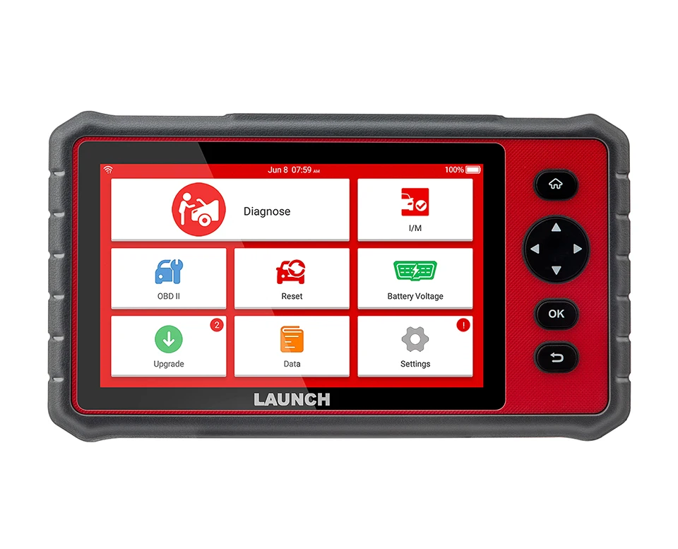 

Launch crp909e escaner automotriz OBDII scan tool all system ABS TPMS SAS 15 reset functions, Grey and red