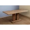 DINING TABLE WITH BASE II SHAPE Sheesham Solid Wood Industrial RUSTIC FURNITURE