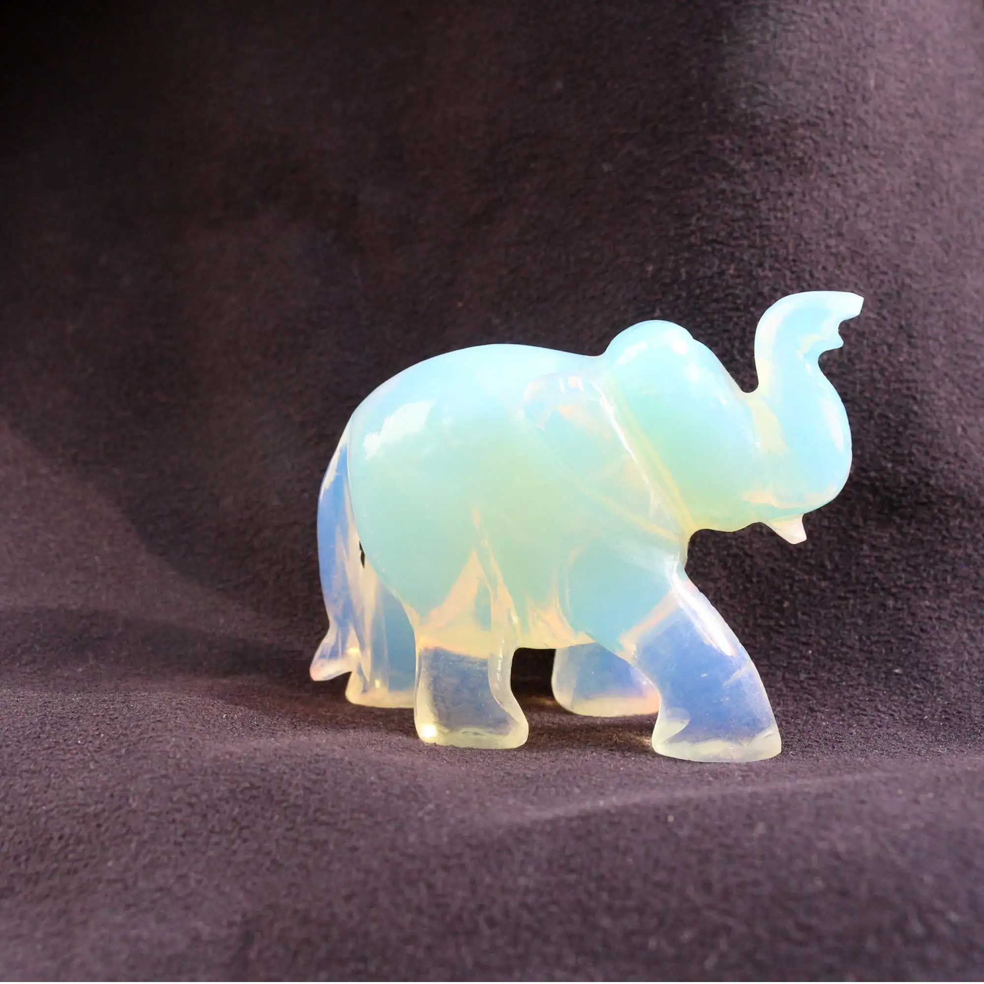 Natural Opal Elephant Hand Carving 2x2.5x1inches Home Decor Statue ...