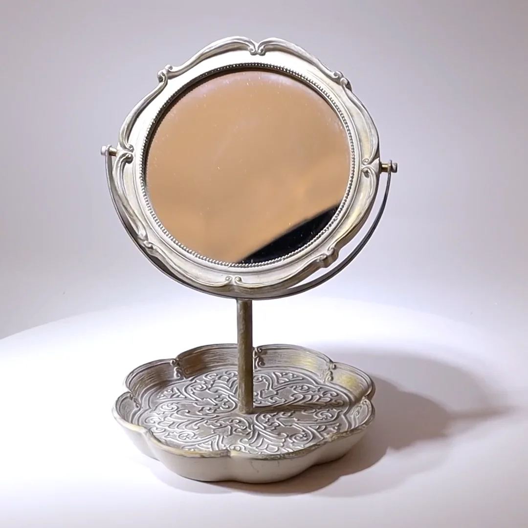 Vintage Elegant Vanity Table Mirror Stand Buy Poly Resin Round Stand