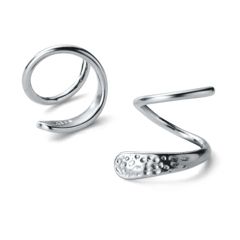 

E3172 Aniversaire Bijoux Silver Line Spiral Earrings