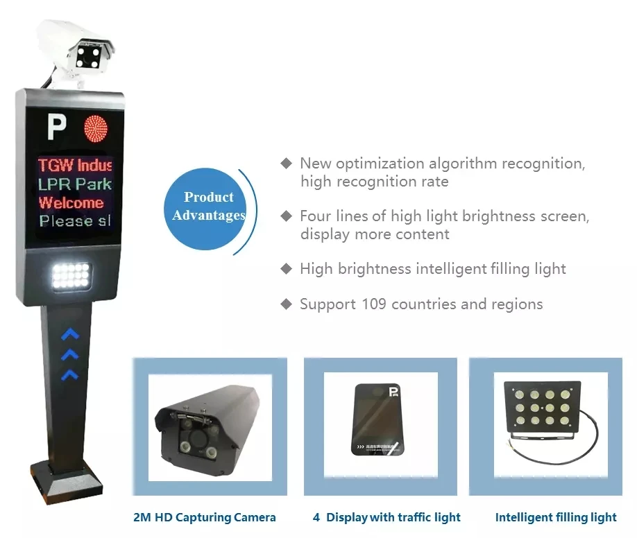 License Plate Recognition System Smart Parking Equipement For Car