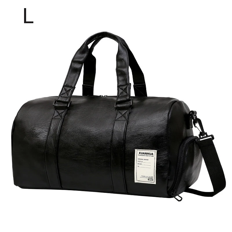

High Quality Outdoor Sports Leather Gym Bag Men Women With Shoes Storage Fitness Shoulder Travel Bag