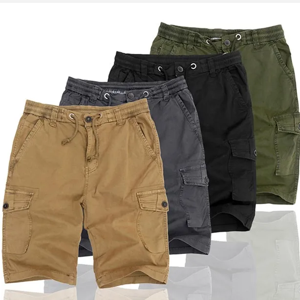 

Wholesale Summer Fashion Casual Drawstring 100%Cotton Men's Sport Cargo Shorts