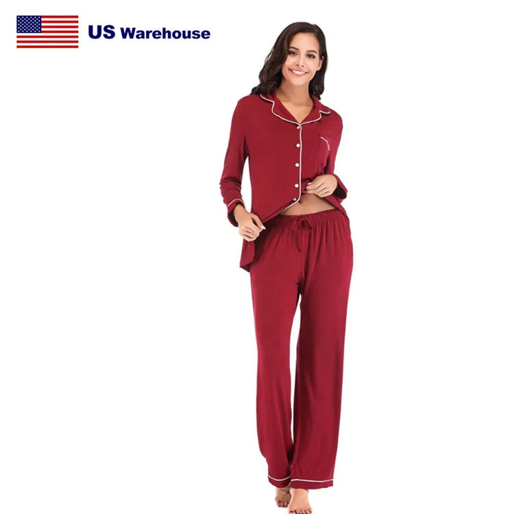 

Modal USA STOCK Fast Dispatch Luxury christmas pajamas women sets sleepwear for ladies