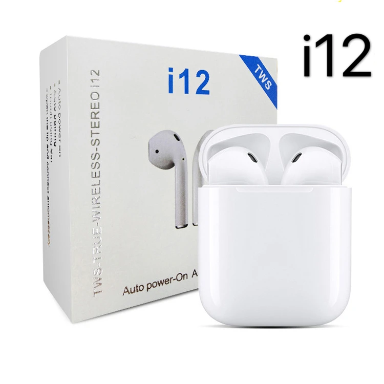 

Amazon 2021 macaron i12 TWS 1:1 Wireless Earbuds tws i12s Inpods 12 Memory with Charger Box Air2 Air3 pro 2 Earphones Headphone, White