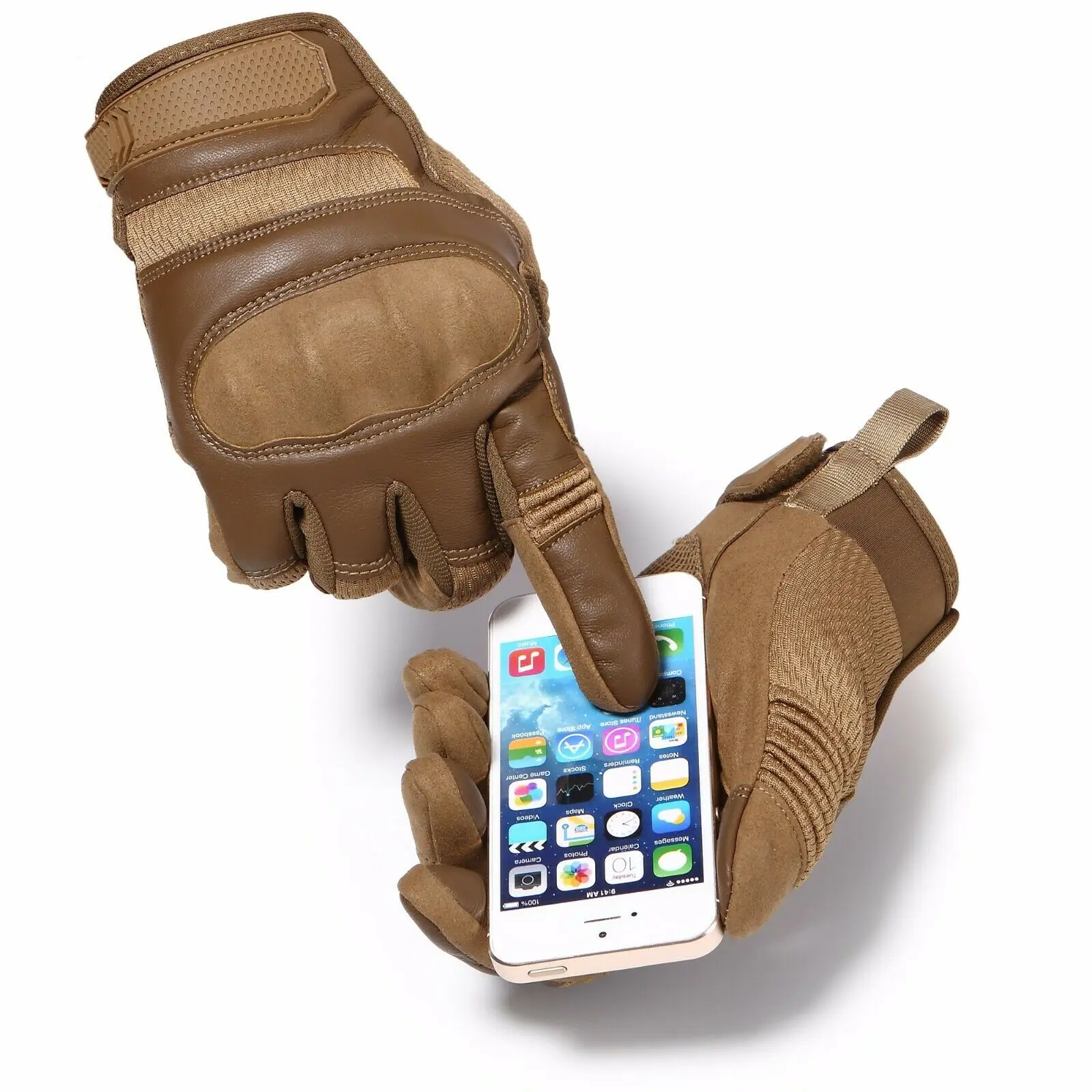 
Bike gloves full finger leather tactical gloves Double Palm Leather Gloves 