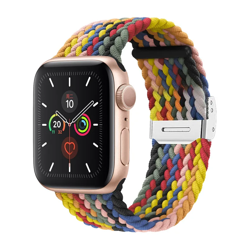 

Elastic Adjustable Bands Compatible with Apple Watch 38mm40mm42mm44mm Soft Stretch Replacement Braided Nylonfor iWatch, Colorful