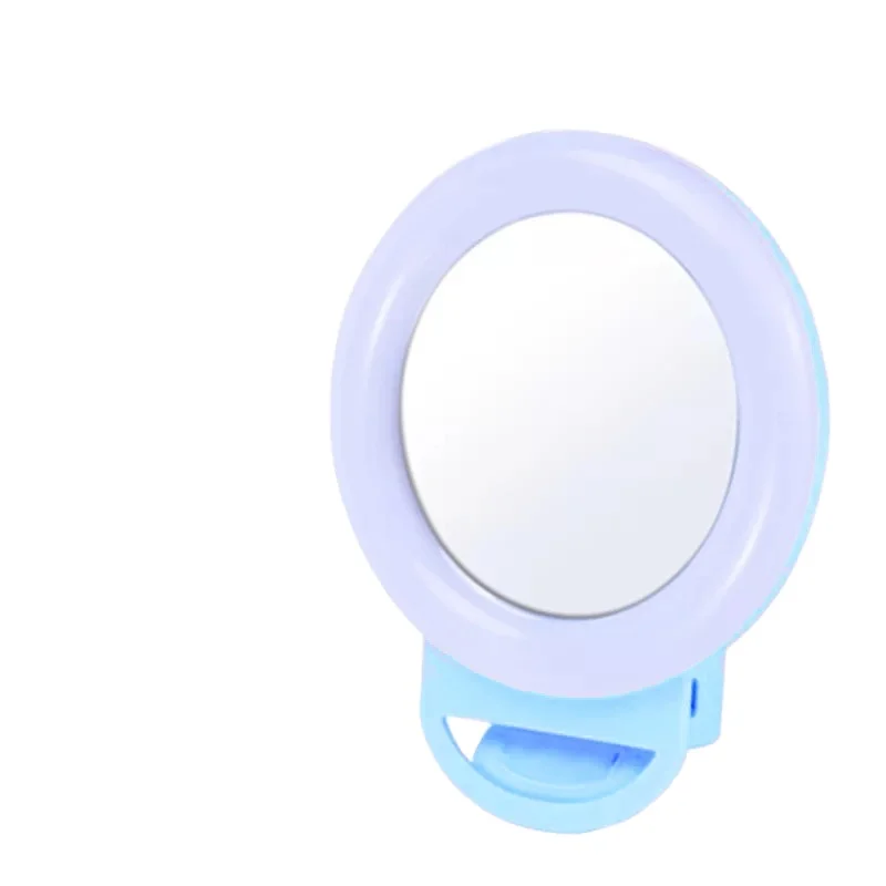 

Selfie Ring Light,Selfie Light Rechargeable Portable Clip-on Selfie Fill Ring Light for iPhone Android Smart Phone, Blue pink white
