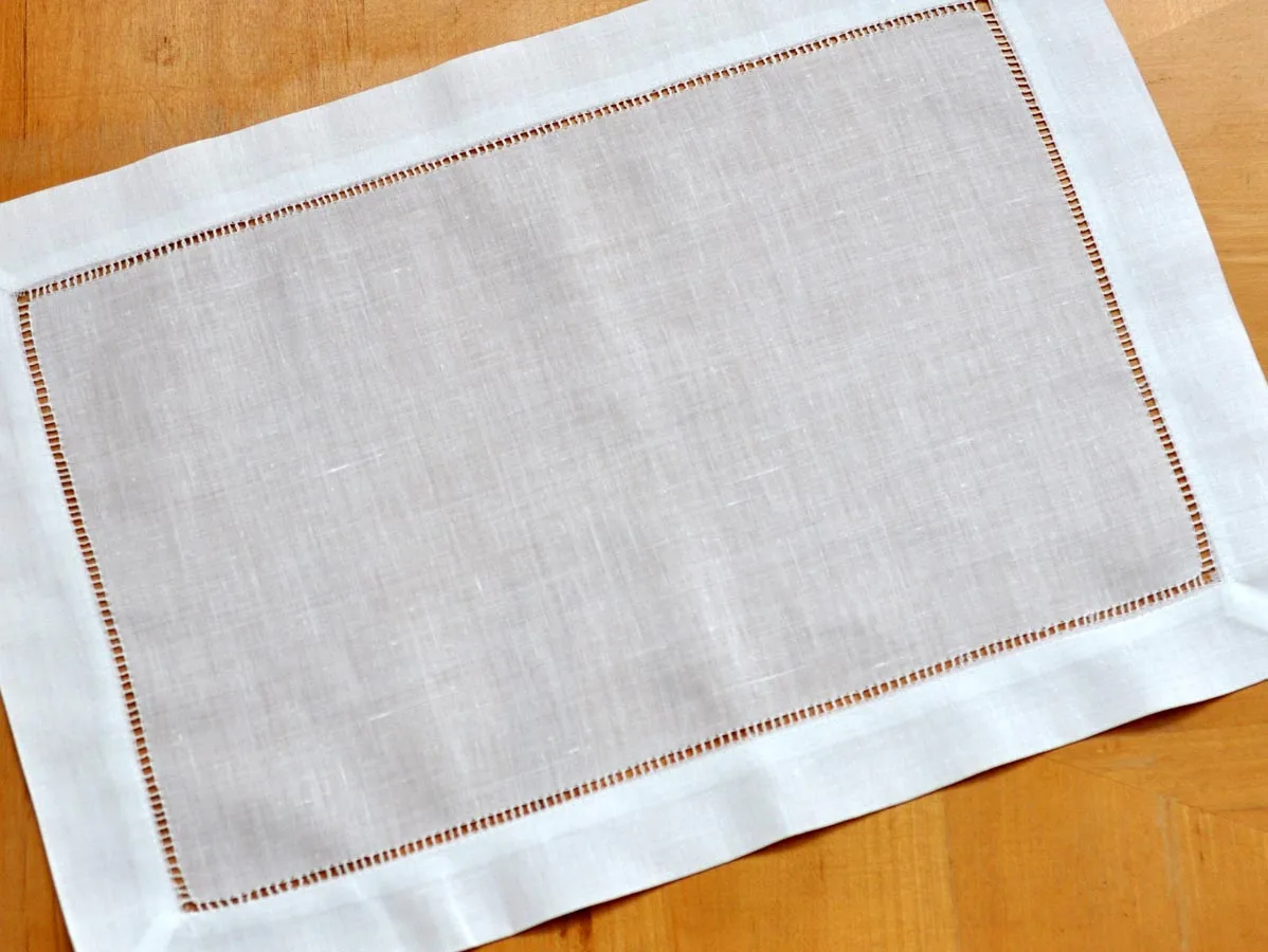 White Embroidery Border Linen Placemat,Size 35x50cm Buy Hand